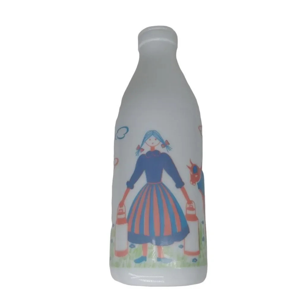 Egizia Italian Vintage  Milk Glass Bottle